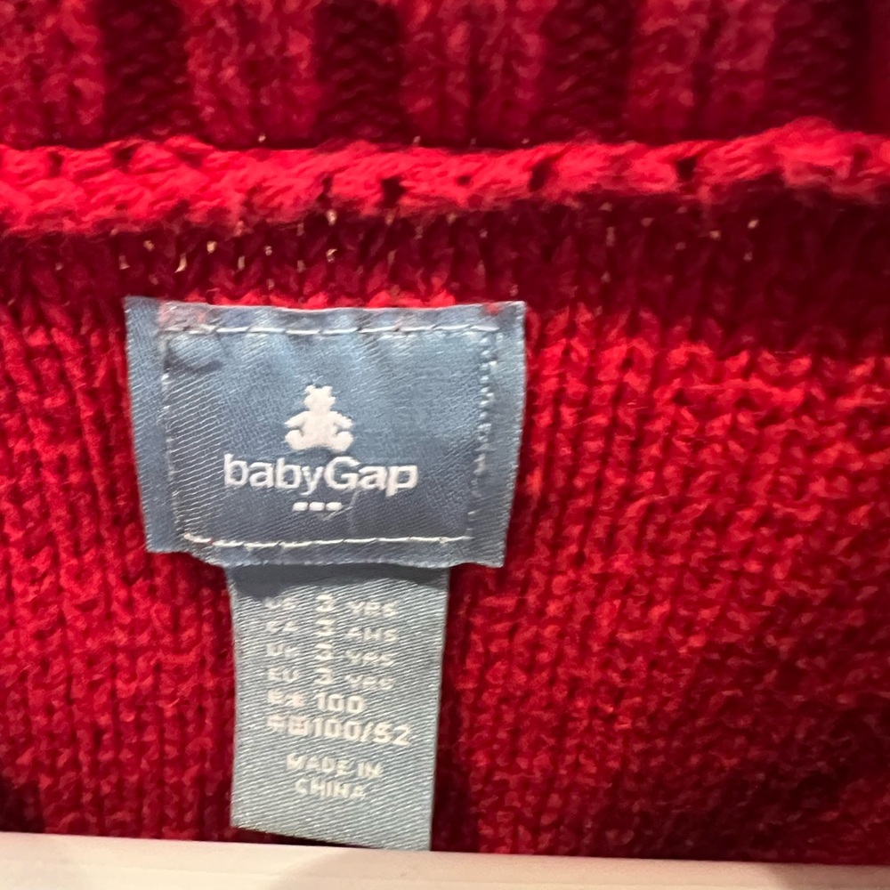 Baby gap Red Cable Knit Sweater dress 3t - Picture 2 of 2
